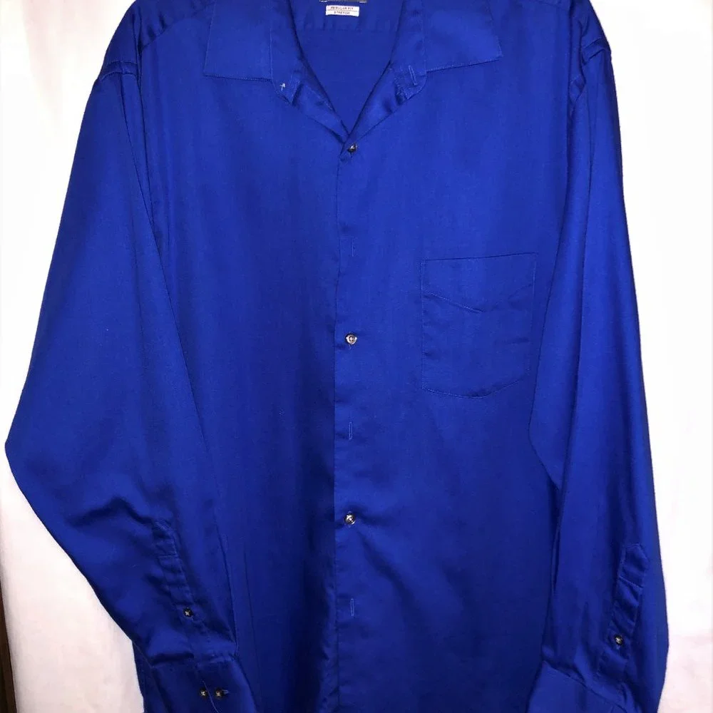 COPY - 2/$20 Van Heusen L/S dress shirt bold blue 17.5 neck $13 separate - Picture 1 of 5